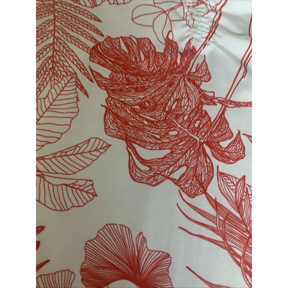 Rachel Rachel Roy Blouse Plus Size 2X Red White Tropical Leaf Print Ruffle Top - Picture 6 of 11